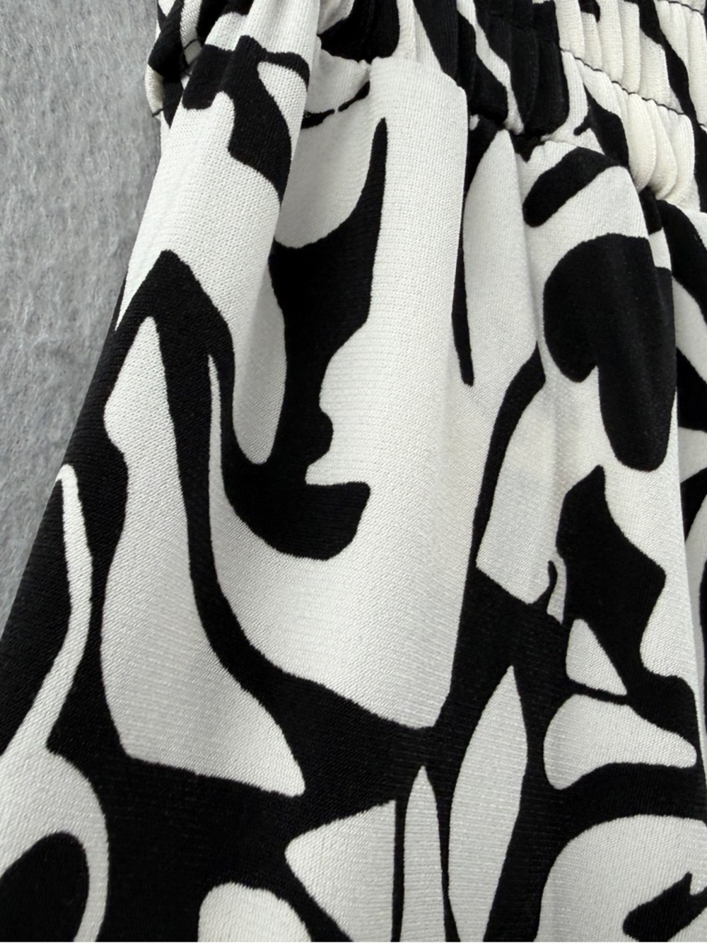 Three Dots Pants Womens L Black White Print Palazzo Resortwear Boho Comfy NWT - Picture 6 of 13